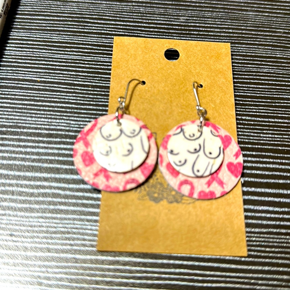 Breast cancer awareness earrings!